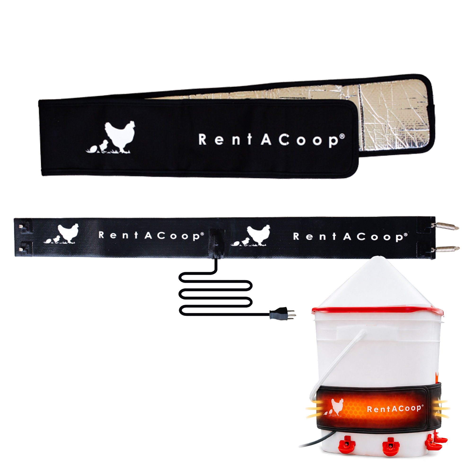 RentACoop Thermo Bucket Belt Lg with Insulated Wrap - Energy-efficient, safe, and durable; tested to -10°F and fits most 2-5 gal buckets Model# BK-HEAT-STRAP